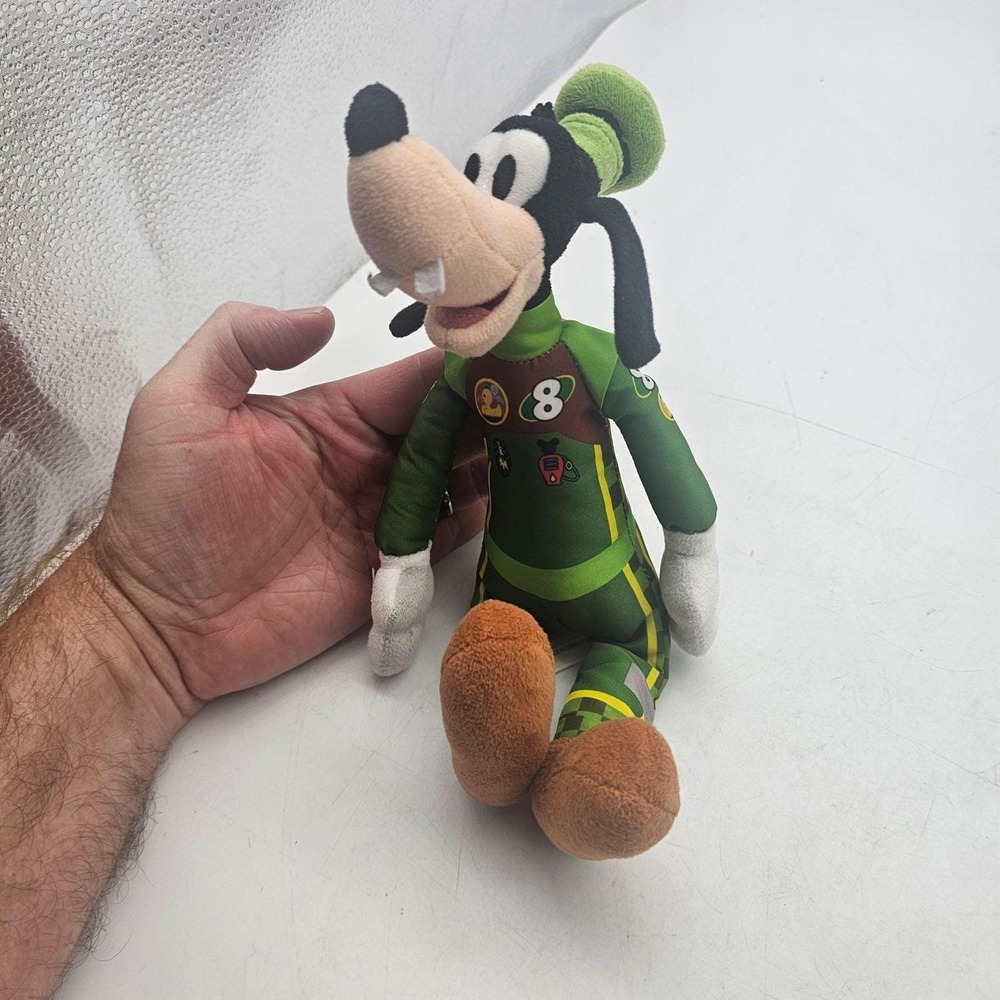 Disney Goofy Racing Suit Plush Stuffed Toy 11" Green Just Play Soft Cute